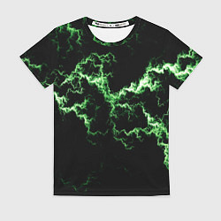 Футболка женская Lightning green glow, цвет: 3D-принт
