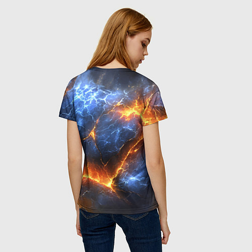 Женская футболка Россия герб и огонь / 3D-принт – фото 4