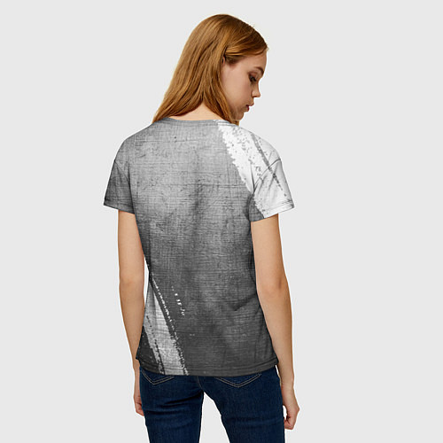 Женская футболка Skillet - grey gradient вертикально / 3D-принт – фото 4