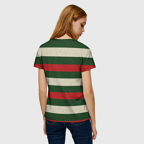 Женская футболка Цветные лини текстура ткани / 3D-принт – фото 4