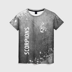 Футболка женская Scorpions - grey gradient вертикально, цвет: 3D-принт