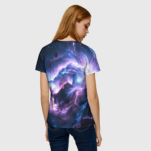 Женская футболка Фиолетовая туманность / 3D-принт – фото 4