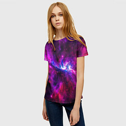 Футболка женская Неоновый галактический космос, цвет: 3D-принт — фото 2