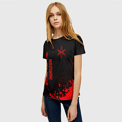 Футболка женская Bring Me the Horizon - red gradient вертикально, цвет: 3D-принт — фото 2