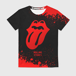 Женская футболка Rolling Stones - red gradient