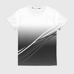 Женская футболка Градиент с полосами из белого в тёмный