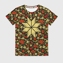 Футболка женская Алатырь в русском традиционном узоре, цвет: 3D-принт