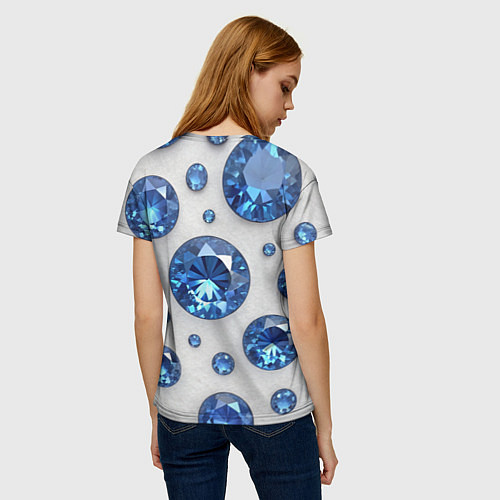 Женская футболка Россыпь сапфиров / 3D-принт – фото 4