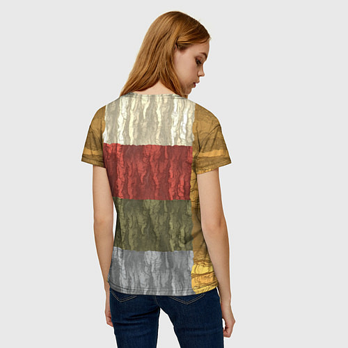 Женская футболка Цветной узор абстрактная графика / 3D-принт – фото 4