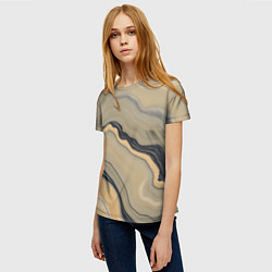 Футболка женская Песочный мрамор, цвет: 3D-принт — фото 2
