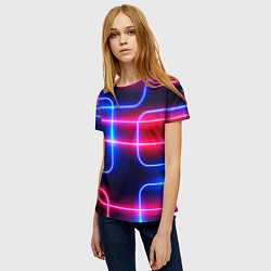 Футболка женская Цветные светящиеся неоны, цвет: 3D-принт — фото 2