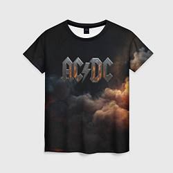 Футболка женская ACDC металлический лого, цвет: 3D-принт
