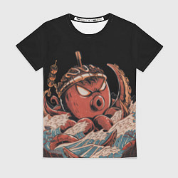 Женская футболка Осьминог такояки