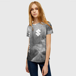 Футболка женская Suzuki - grey gradient вертикально, цвет: 3D-принт — фото 2