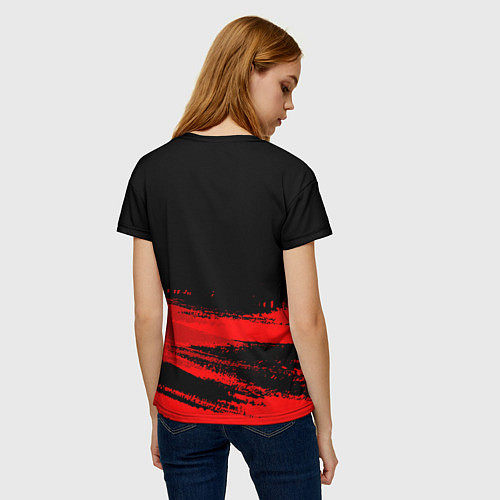 Женская футболка Sally Face - red gradient посередине / 3D-принт – фото 4