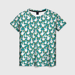 Женская футболка Злой гусь узор