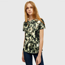 Футболка женская Пятнистый чёрно-бежевый, цвет: 3D-принт — фото 2