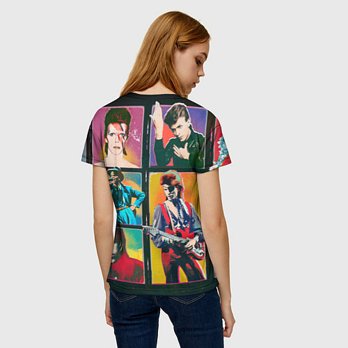Женская футболка David Bowie vintage collage / 3D-принт – фото 4