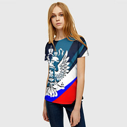Футболка женская Герб России и флаг государства, цвет: 3D-принт — фото 2