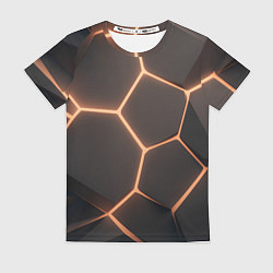 Женская футболка Серая текстура из сот