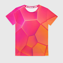 Футболка женская Розово-оранжевые плиты, цвет: 3D-принт