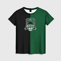 Футболка женская ФК Краснодар - эмблема команды, цвет: 3D-принт