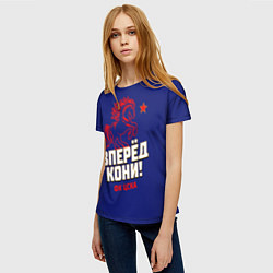 Футболка женская Вперед кони ФК ЦСКА, цвет: 3D-принт — фото 2