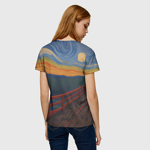 Женская футболка Кот крик в стиле майнкрафт / 3D-принт – фото 4