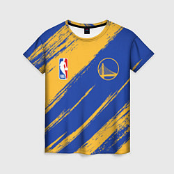 Футболка женская Голден Стэйт Уорриорз - желто синие, цвет: 3D-принт