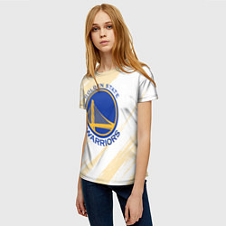 Футболка женская Голден Стэйт Уорриорз - пастельные тона, цвет: 3D-принт — фото 2