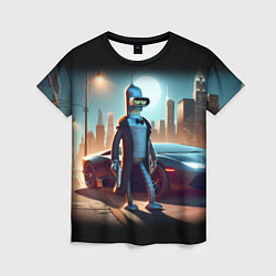 Женская футболка Бендер с пистолетом - Нью-Йоркская мафия