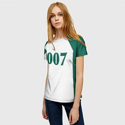 Футболка женская Как в Игре в кальмара у игрока 007, цвет: 3D-принт — фото 2