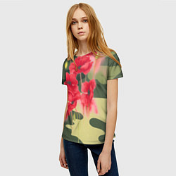 Футболка женская Камуфляж с маками, цвет: 3D-принт — фото 2