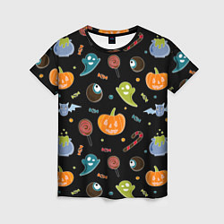 Женская футболка Halloween black