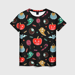 Женская футболка Halloween red pumpkin