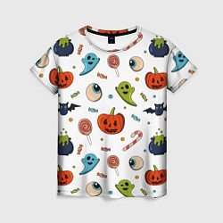 Футболка женская Halloween pumpkin show, цвет: 3D-принт