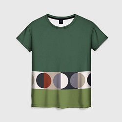 Футболка женская Луна Малевича сосновый зеленый, цвет: 3D-принт