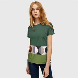 Футболка женская Луна Малевича сосновый зеленый, цвет: 3D-принт — фото 2