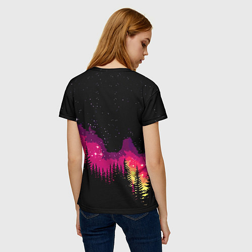 Женская футболка Кайот в лесу / 3D-принт – фото 4