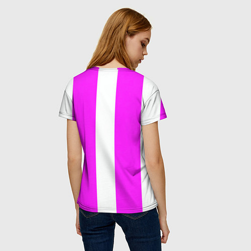 Женская футболка Color white pink line / 3D-принт – фото 4