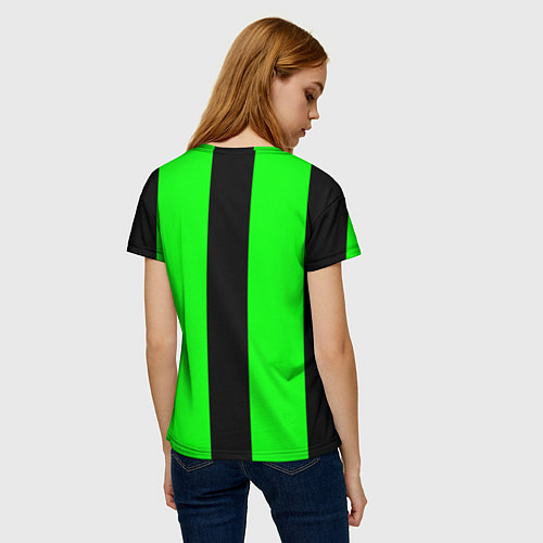 Женская футболка Color green black line / 3D-принт – фото 4
