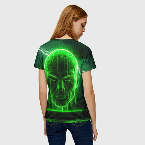 Женская футболка Неоновая голова / 3D-принт – фото 4