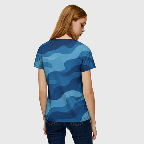 Женская футболка ВМФ агрессивный русский волк / 3D-принт – фото 4