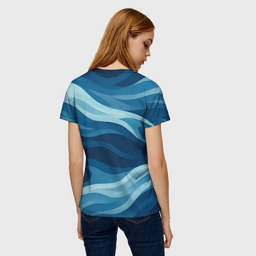 Женская футболка ВМФ корабль на фоне заката / 3D-принт – фото 4