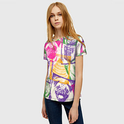 Футболка женская Мопс и праздник, цвет: 3D-принт — фото 2