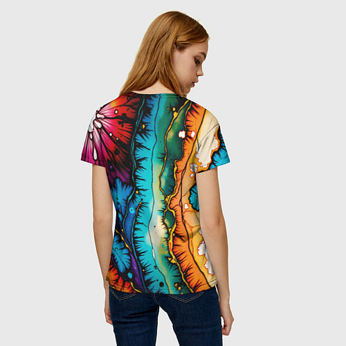 Женская футболка Разноцветный узор / 3D-принт – фото 4