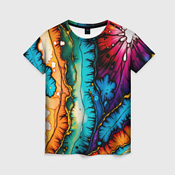 Футболка женская Разноцветный узор, цвет: 3D-принт
