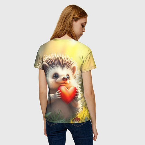 Женская футболка Милаха ёжик влюблён / 3D-принт – фото 4
