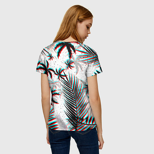 Женская футболка Doom тропики глитч / 3D-принт – фото 4