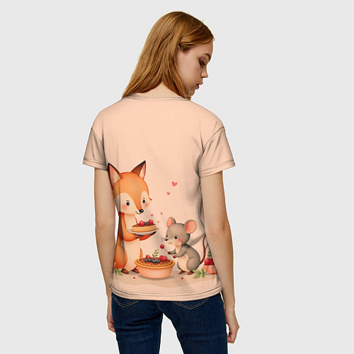 Женская футболка Пироги с лисой / 3D-принт – фото 4